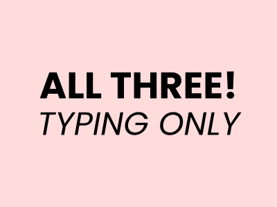 JUST TYPING: Trio